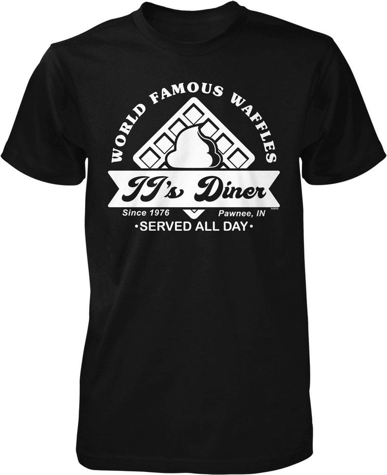 JJ's Diner, Waffles Famosos en Todo el Mundo Camiseta para Hombre, NOFO_02795 Black