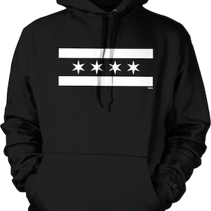 Chicago Flag Design, Chicago Pride Hooded Sweatshirt, NOFO_01221