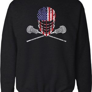 American Lacrosse Helmet and Sticks Crew Neck Sweatshirt, NOFO_01709