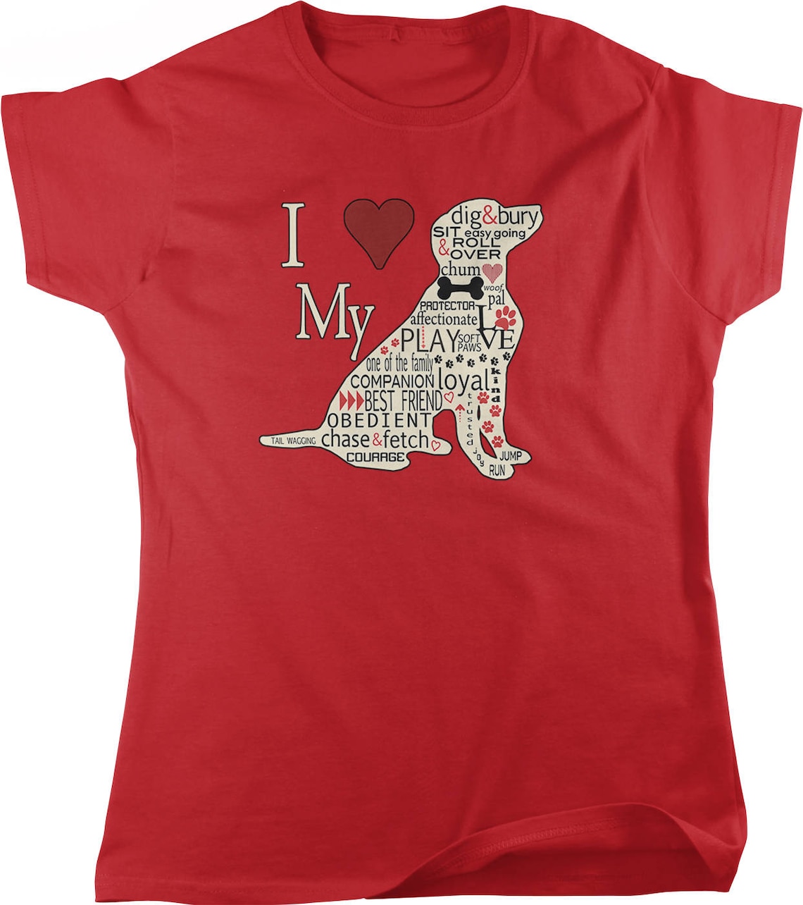 I Love My Dog Dog Lover Women's Tshirt NOFO_01005 Etsy