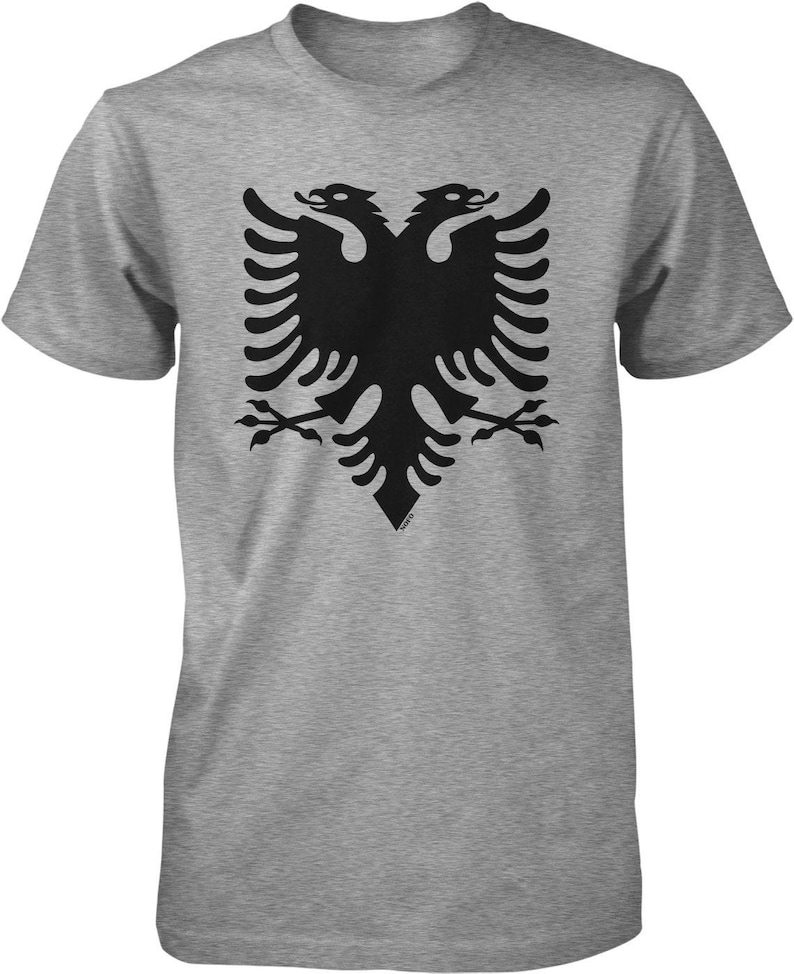 Camiseta para hombre con águila bicéfala de Albania, NOFO_02049 Sport Grey