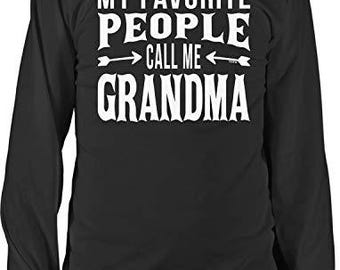 Grandma Long Sleeve Shirt: Men's Cotton Tee with Family Pride, NOFO_02177
