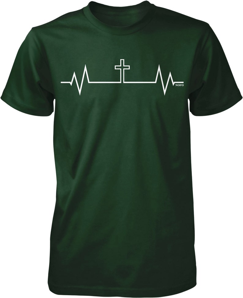 Christian Heartbeat Cross Heartbeat Men's T-shirt - Etsy