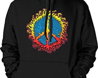 Peace Symbol Hoodie: Vibrant Graphic, Double Ply Hood - Comfortable Fit, NOFO_01595