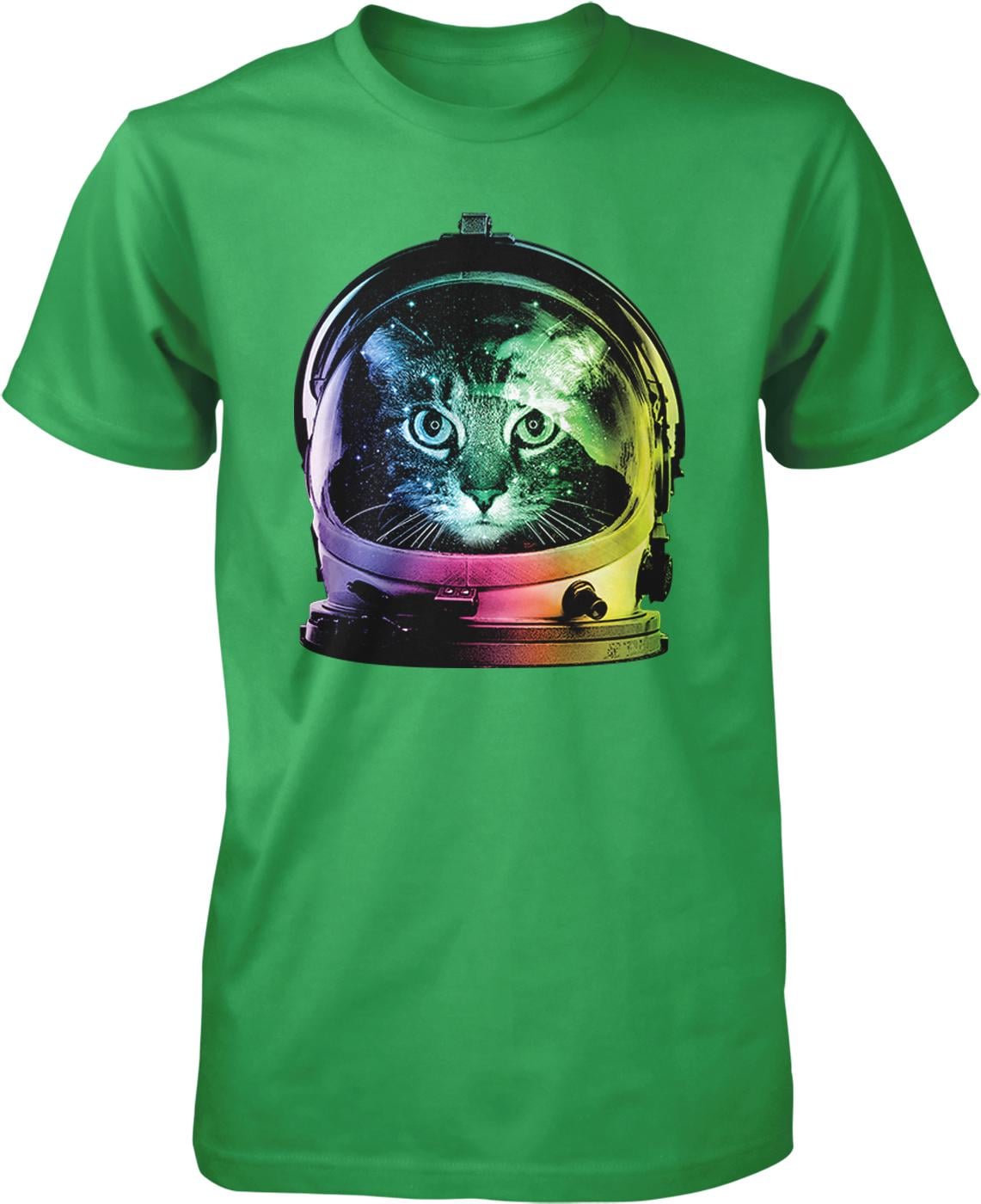 Space Cat, Rainbow Astronaut Helmet, Galaxy Men's T-shirt