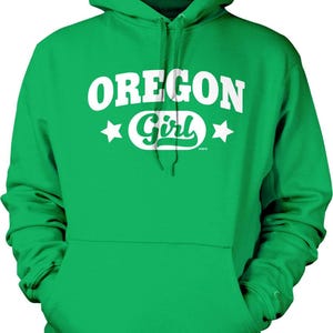 Oregon Girl Hoodie: Soft Cotton Blend, Pouch Pocket, NOFO_00995 Irish Green