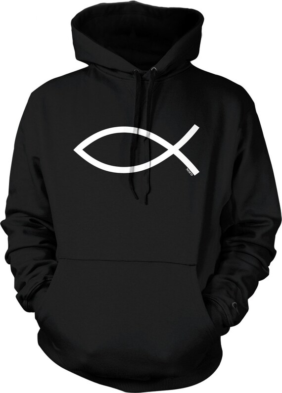 Ichthys, Ichthus, Christian Symbol, Jesus Fish Hooded Sweatshirt