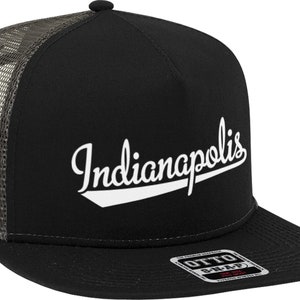 Indianapolis Script Baseball Font Snapback Trucker Hat NOFO_H039