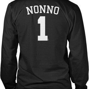 Back Print, NONNO 1, Jersey Number Design, Italian Grandfather, Grandpa Men&#39;s Long Sleeve Shirt, NOFO_01287
