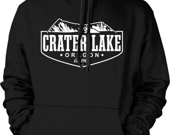 Sudadera con capucha para hombre: Crater Lake, Oregón - Mezcla de algodón suave, NOFO_02885