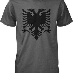 Camiseta para hombre con águila bicéfala de Albania, NOFO_02049 Charcoal