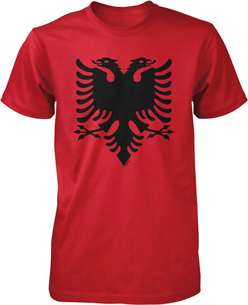 Camiseta para hombre con águila bicéfala de Albania, NOFO_02049 Red