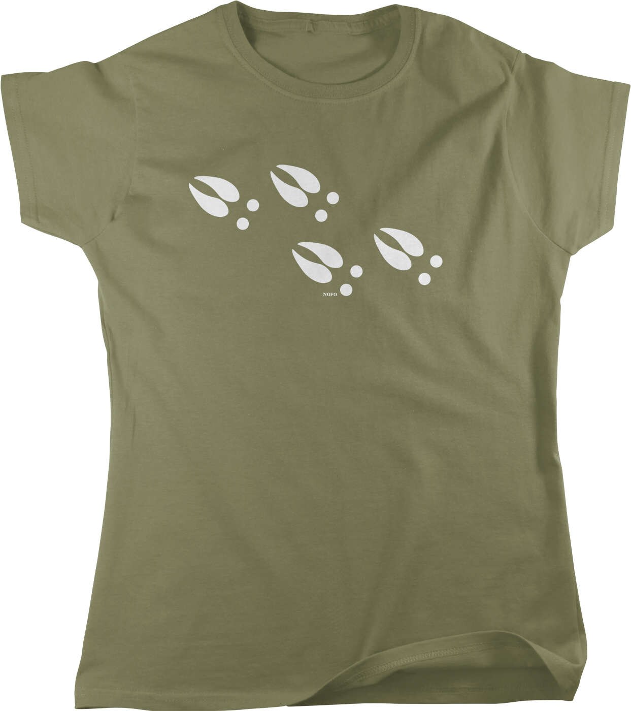 【Anyone more】Deer Stripe Collar Overfit T-shirt Deer Tracks, White-tailed Deer Hunter Women's T-shirt