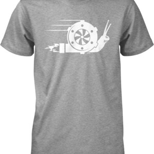 Turbo Snail T-Shirt: Racing Style Graphic (Men's Sizes S-XXL), NOFO_01708 Sport Grey