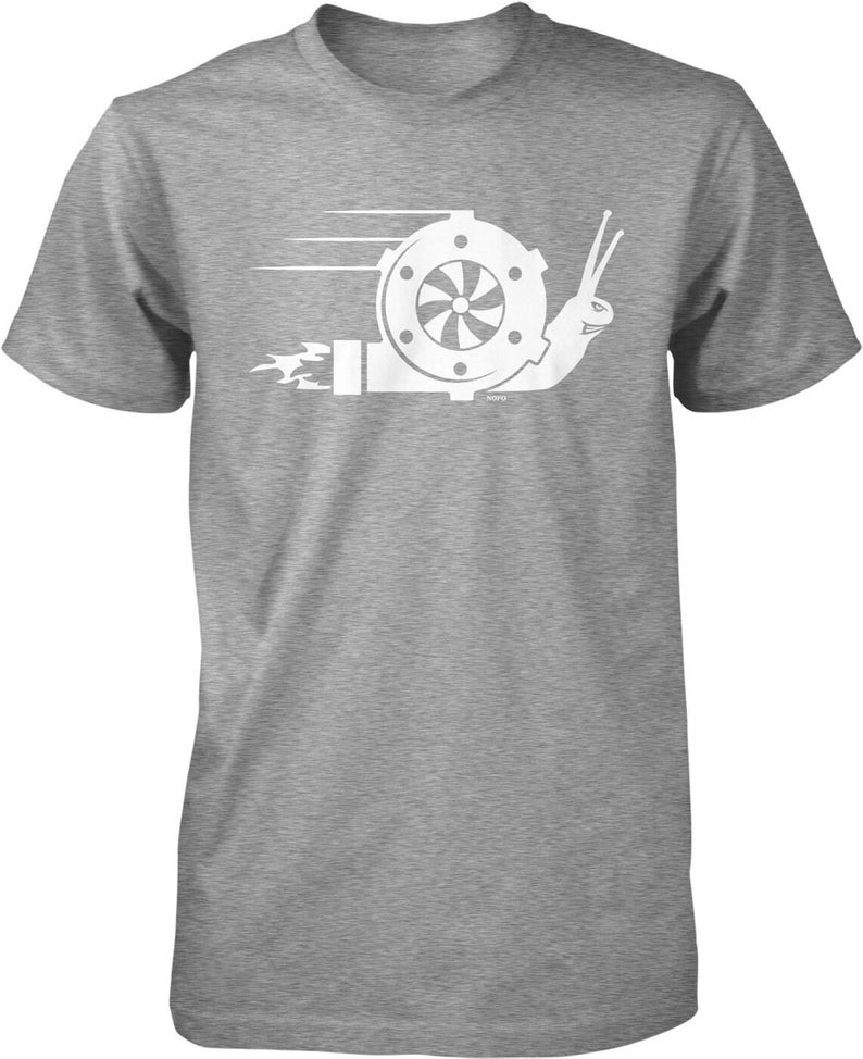 Turbo Snail T-Shirt: Racing Style Graphic (Men's Sizes S-XXL), NOFO_01708 Sport Grey
