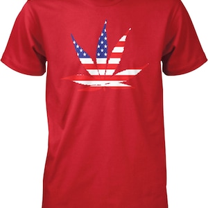 American Flag Pot Leaf, USA Weed, Marijuana Men's T-shirt, NOFO_00926