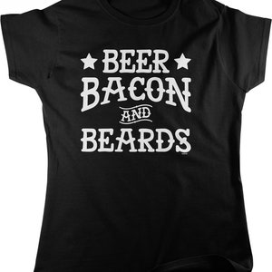 Beer Bacon and Beards Women's T-shirt, NOFO_02833