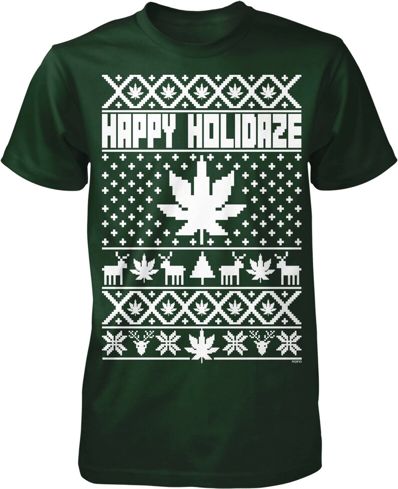 Ugly Christmas Sweater Marijuana 2025