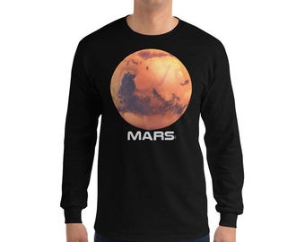 Planet Mars herrlångärmad skjorta - Avslappnad bomullströja