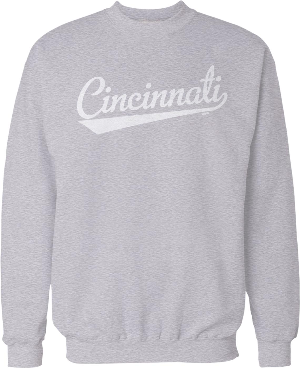 Baseball Font Crewneck: Cincinnati Script Style (unisex S-XXL), NOFO ...