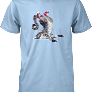 Cool Cat Standing on His Head with Sneakers Men&#39;s T-shirt, NOFO_00453