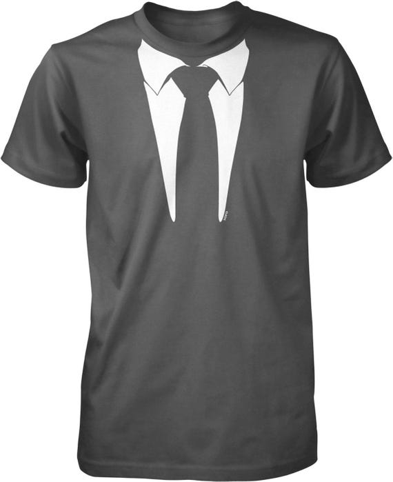 mens casual dress t-shirts Non-Iron Twill Shirt | White Street Style Men's Fake Tuxedo T-Shirt: Casual