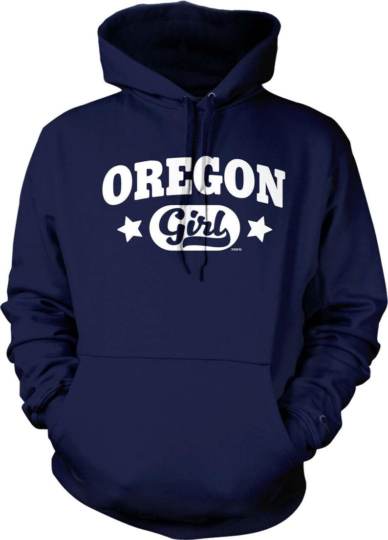 Oregon Girl Hoodie: Soft Cotton Blend, Pouch Pocket, NOFO_00995 Navy