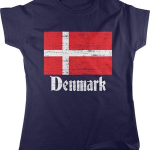 Denmark Flag T-Shirt: Women's Soft Cotton, Scandinavian Pride, NOFO_00035