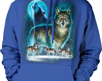 Urban Backwoods Wolf Moon Hoodie - Premium Print, Regular Fit, Unisex Hooded Sweatshirt - View #2