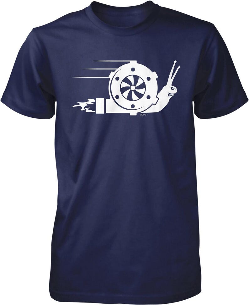 Turbo Snail T-Shirt: Racing Style Graphic (Men's Sizes S-XXL), NOFO_01708 Navy