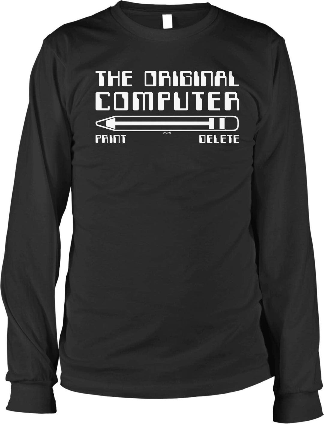 Original Computer Long Sleeve Shirt: Casual Cotton Tee (S to 2XL), NOFO ...