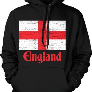 Flag of England, St George&#39;s Cross, English Hooded Sweatshirt, NOFO_00036