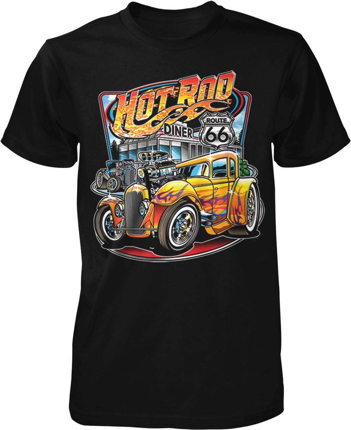 Hot Rod Diner T-shirt: Retro Car Design (men's Sizes S to XXL