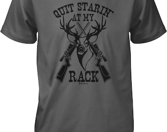 Men's Hunting T-Shirt: Deer Antlers Graphic - Casual Cotton Tee, NOFO_00272