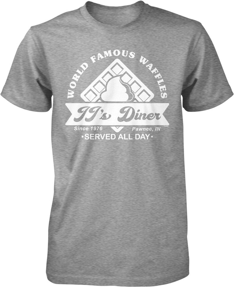 JJ's Diner, Waffles Famosos en Todo el Mundo Camiseta para Hombre, NOFO_02795 Sport Grey