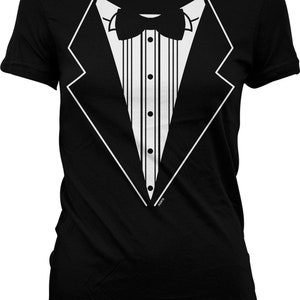 Tuxedo T-Shirt Skull Halloween Prom Bowtie Vintage Women's T-Shirt