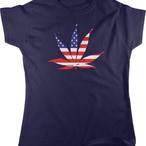 American Flag Pot Leaf, USA Weed, Marijuana Women's T-shirt, NOFO_00926