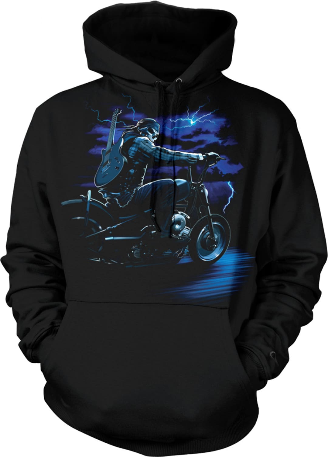 [ EZKATON ]★MOTOR ROCKER HEAVY COTTON HOODIE Easyoyo Men Women's Y2K Rhinestone Zip Up Hoodies Skeleton