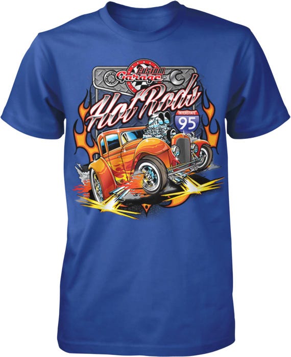 Hot Rods Custom Garage, Interstate 95 Men's T-shirt, NOFO_00932 - Etsy