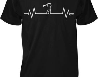 Golf Heartbeat Tee, Men's Casual Shirt (S-XXL), NOFO_00621