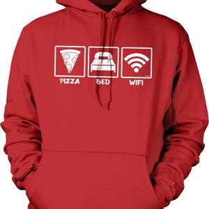 Pizza Bed WIFI, Best Night Ever Hooded Sweatshirt, NOFO_01098