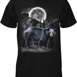 Black Bear, Moon, Mountains Men's T-shirt, NOFO_00444 - Etsy