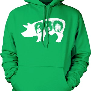 BBQ Pig, I Love BBQ Pork, Pig Roast Hooded Sweatshirt, NOFO_00421