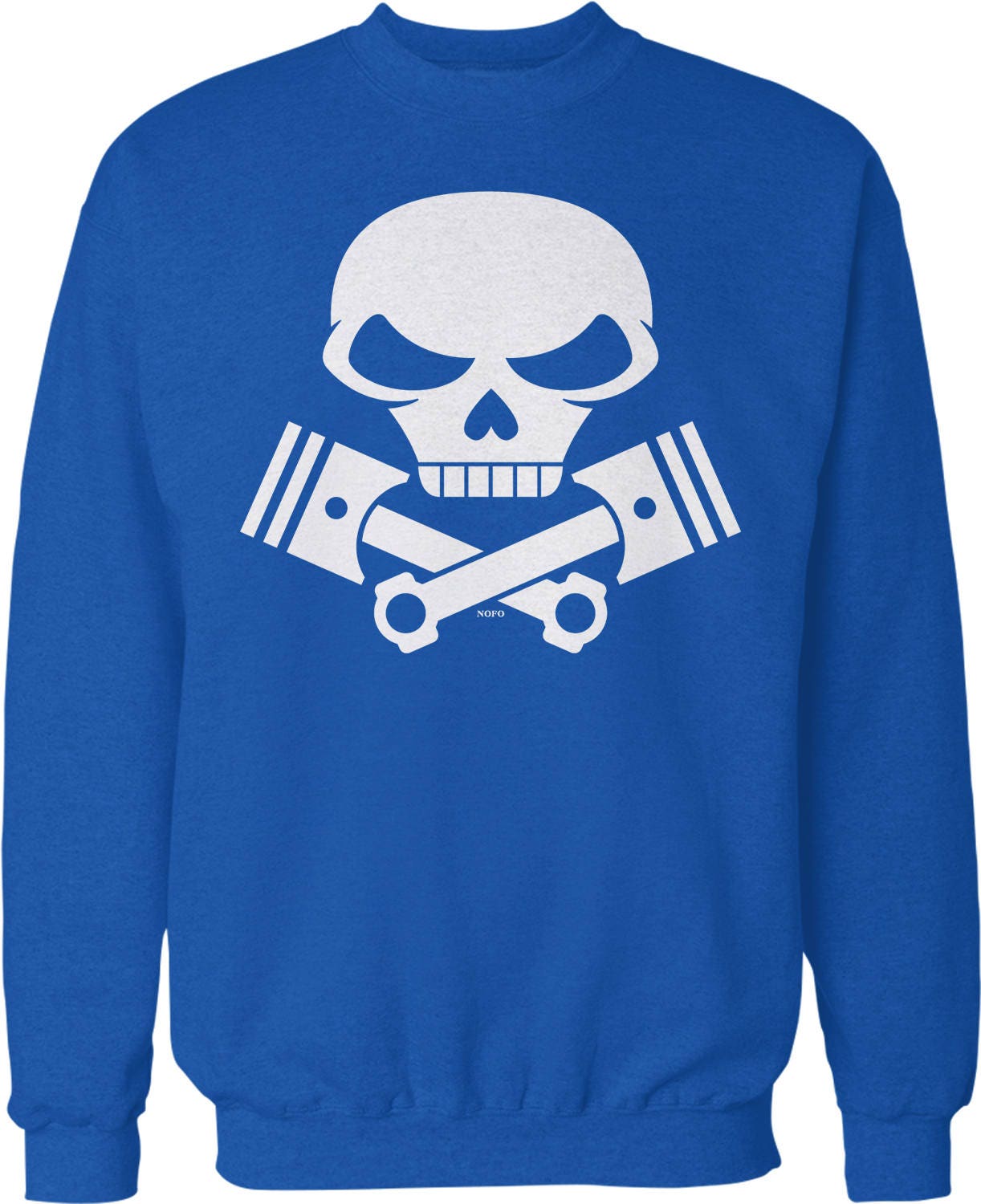 【Expend4bles X GRAVER】Elbow Skull Flower Sweatshirt Skull and Pistons Crossbones, Motorcycle Engine Crew Neck
