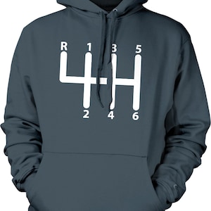 6 Speed Manual Transmission, 6-Speed Gear Stick Shift Hooded Sweatshirt, NOFO_00523