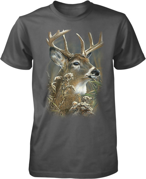 【PORTERNA】Deer button t-shirt Big Buck, Deer Hunting, Hunter Men's T-shirt, NOFO_00406 - Etsy