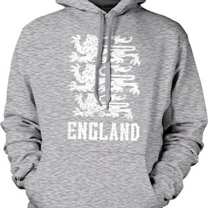 Sudadera con capucha y escudo real de Inglaterra, diseño de los Tres Leones, NOFO_00238 Sport Grey