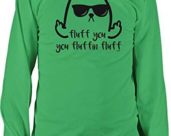 Camiseta de manga larga Fluff You: Camiseta informal de algodón suave para hombre, NOFO_02751