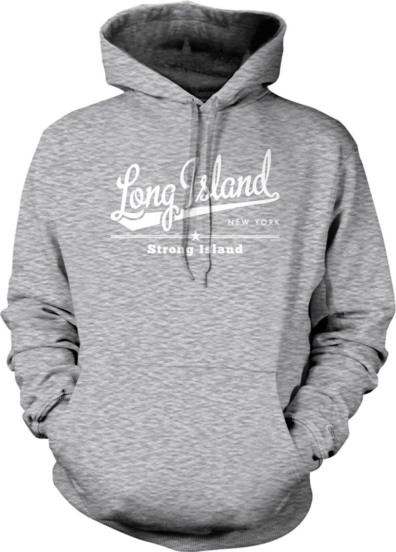 Long Island Hoodie Sweatshirt: Cozy Unisex Pullover with Pocket, NOFO_01173 Sport Grey