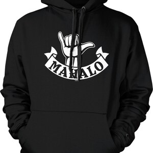 Mahalo, Pinky and Thumb Shake Hooded Sweatshirt, NOFO_02240